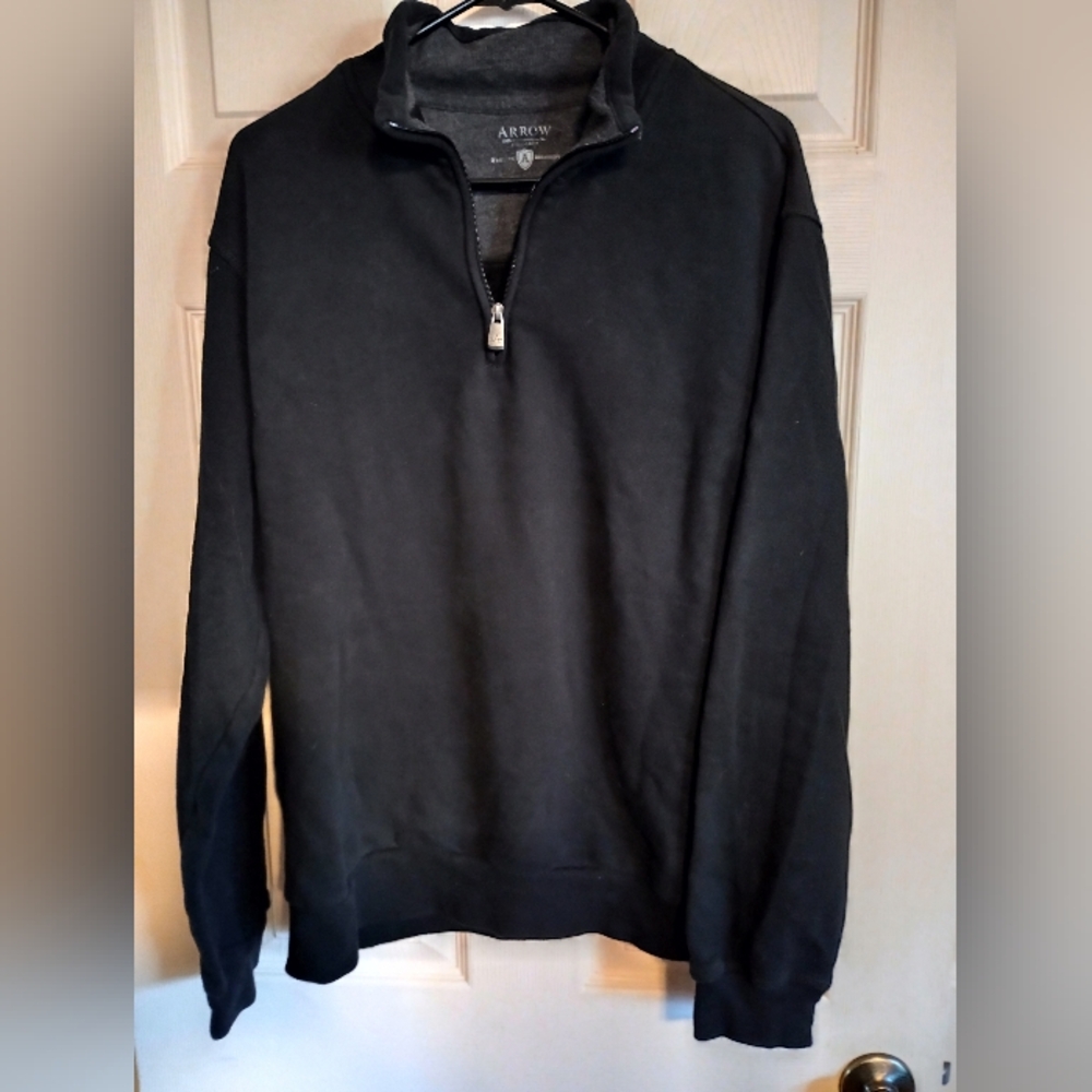 Arrow Men's Black Quarter-Zip Sweater Size Large